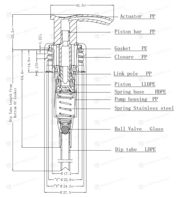 Дозатор 24/410 черный алюм. чехлом под серебро BF0233 (трубка 200 мм)